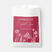 マゼンタの野生の花をスケッチした花  フェイバーバッグ (正面)