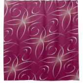 マゼンタの銀 シャワーカーテン (正面)