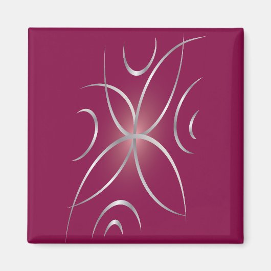 マゼンタの銀 マグネット (正面)