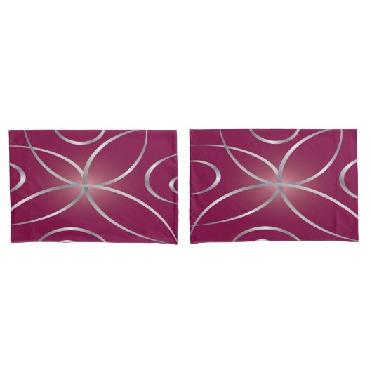 マゼンタの銀 枕カバー (フロントセット)