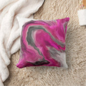 マゼンタの黒い灰色の宝石の調子の流動芸術の渦巻 クッション (ブランケット)
