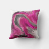 マゼンタの黒い灰色の宝石の調子の流動芸術の渦巻 クッション (裏面)