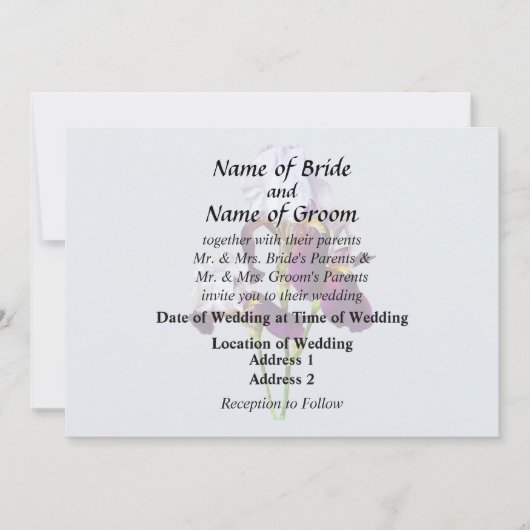 マゼンタの3つのアヤメ 招待状 (正面)