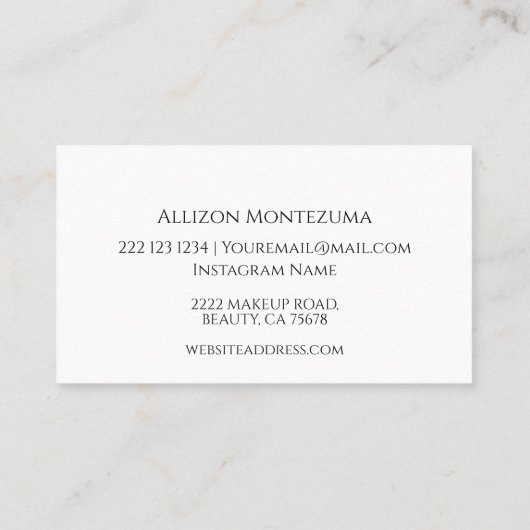 マゼンタの3枚のリップスティック – リップメイクアップ製品 名刺 (裏面)