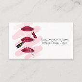 マゼンタの3枚のリップスティック – リップメイクアップ製品 名刺 (正面)