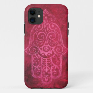 マゼンタのHamsa iPhone 11 ケース