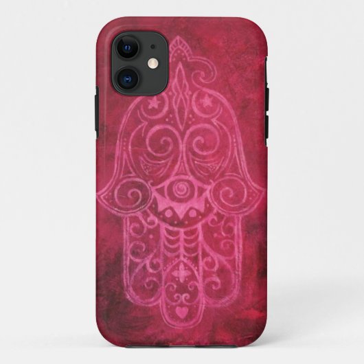 マゼンタのHamsa Case-Mate iPhoneケース (裏面)
