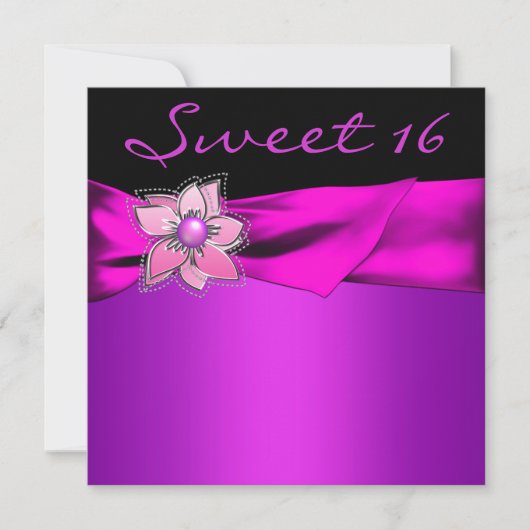 マゼンタのSweet 16パーティー 招待状 (正面)