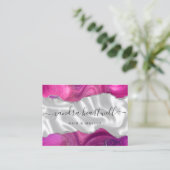 マゼンタアガテシルバーグリッターラグジュアリー 名刺 (スタンド正面)