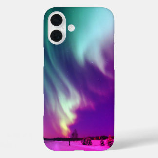 マゼンタアクアアラスカンノーザンライト iPhone 16 PLUSケース