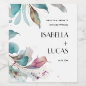 マゼンタアクアマリン水結婚色の色 ワインラベル (シングルラベル)