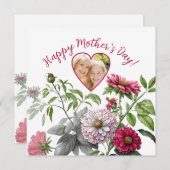 マゼンタアクセントフローラ母の日写真 (正面/裏面)