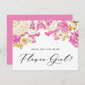 マゼンタアジサイが私のフラワーガールカードになる ポストカード (正面/裏面)