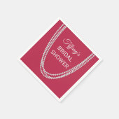 マゼンタアンドパールブライダルシャワーナプキンス スタンダードカクテルナプキン (角)