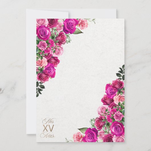 マゼンタアンドブラック女性のカーボーイウェスタンキンセアニェラ 招待状 (裏面)