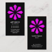 マゼンタアールデコ花星 – 黒 名刺 (正面/裏面)