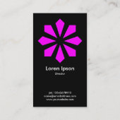 マゼンタアールデコ花星 – 黒 名刺 (裏面)