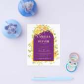 マゼンタイエローローズプラムパープル結婚金ゴールド チラシ (シングル)