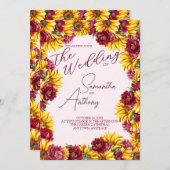 マゼンタイエロー写真結婚ズ 招待状 (正面/裏面)