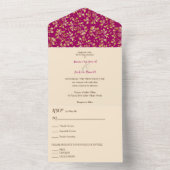 マゼンタウィンター結婚ナイト オールインワン招待状 (内側)