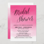 マゼンタウォーターカラーグラデーションブライダルシャワー招待 招待状 (正面/裏面)