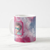 マゼンタウォーターカラー洗浄とカスタマイズ可能なフォトマグカップ コーヒーマグカップ (正面左)