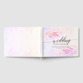 マゼンタウォーター葉カラーフローラ結婚ズゲストブック ゲストブック (全面)