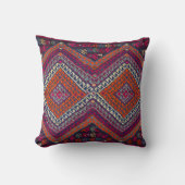 マゼンタオカラフルレンジヴィンテージターキリムラグ クッション (正面)