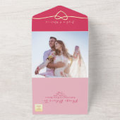 マゼンタオールインワンウェディング招待+写真 オールインワン招待状 (外側)