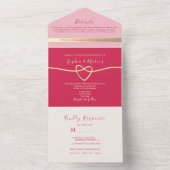 マゼンタオールインワンウェディング招待+写真 オールインワン招待状 (内側)