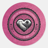 マゼンタカリフォルニアパスポート ラウンドシール (正面)