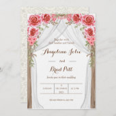 マゼンタカー絵画テンフローラ結婚ズ 招待状 (正面/裏面)