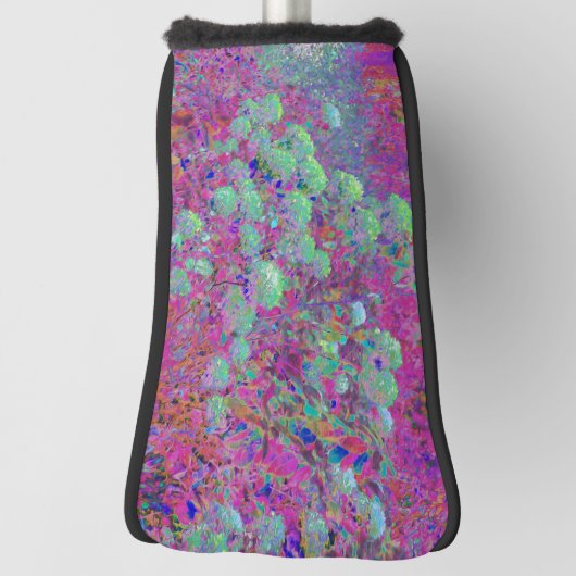 マゼンタガーデンとアクアアジサイの花 ゴルフヘッドカバー (回転90)