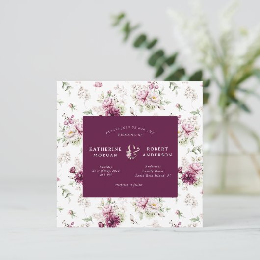 マゼンタガーデンフローラス結婚クエア 招待状 (スタンド正面)