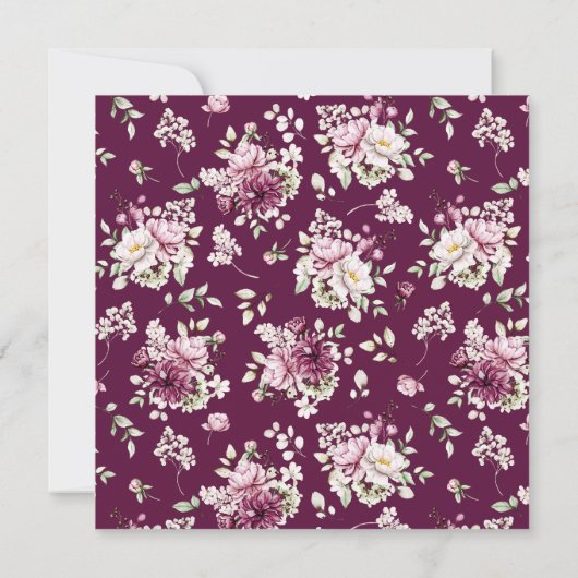 マゼンタガーデンフローラス結婚クエア 招待状 (裏面)