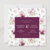 マゼンタガーデンフローラス結婚クエア 招待状 (正面)