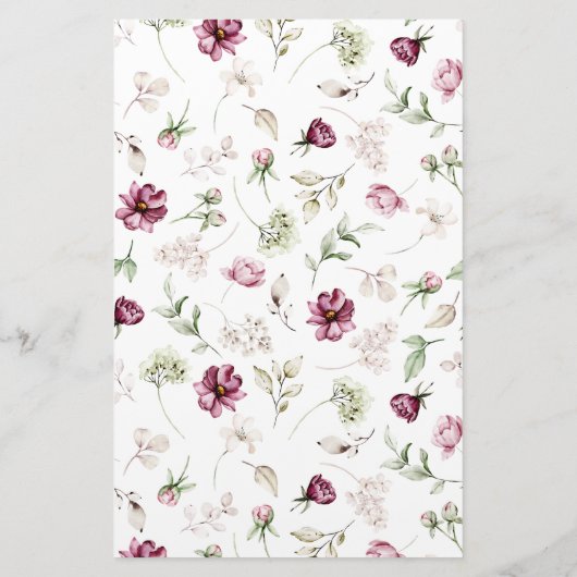 マゼンタガーデンフローラモノグラム文房具紙 便箋 (裏面)