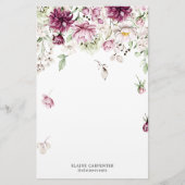 マゼンタガーデンフローラモノグラム文房具紙 便箋 (正面)