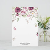 マゼンタガーデンフローラモノグラム文房具紙 便箋 (スタンド正面)