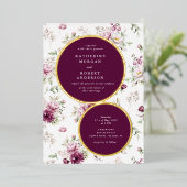 マゼンタガーデンフローラ結婚式招待状フォイル 箔招待状 (立ち正面)