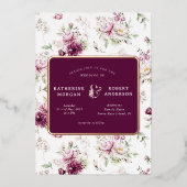 マゼンタガーデンフローラ結婚式招待状フォイル 箔招待状 (正面)