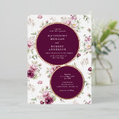 マゼンタガーデンフローラ結婚式招待状 箔招待状 (立ち正面)