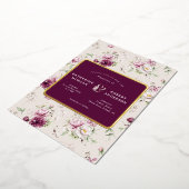マゼンタガーデン結婚フローラ 箔招待状 (回転した状態)