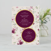 マゼンタガーデン結婚フローラ 箔招待状 (立ち正面)
