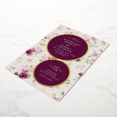 マゼンタガーデン結婚フローラ 箔招待状 (回転した状態)