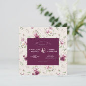 マゼンタガーデン フローラル スクエア ウェディング 招待状 (スタンド正面)