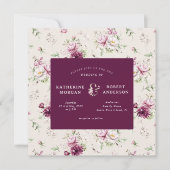 マゼンタガーデン フローラル スクエア ウェディング 招待状 (正面)