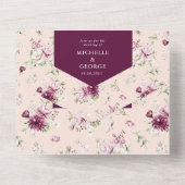 マゼンタガーデン フローラル(環境影響なし) オールインワン招待状 (裏面)