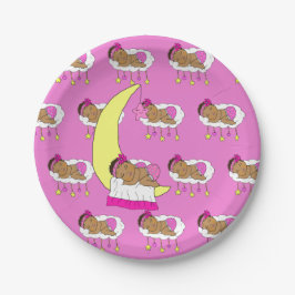 マゼンタガールズベビーシャワー ペーパープレート