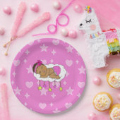 マゼンタガールズベビーシャワー ペーパープレート (パーティー)